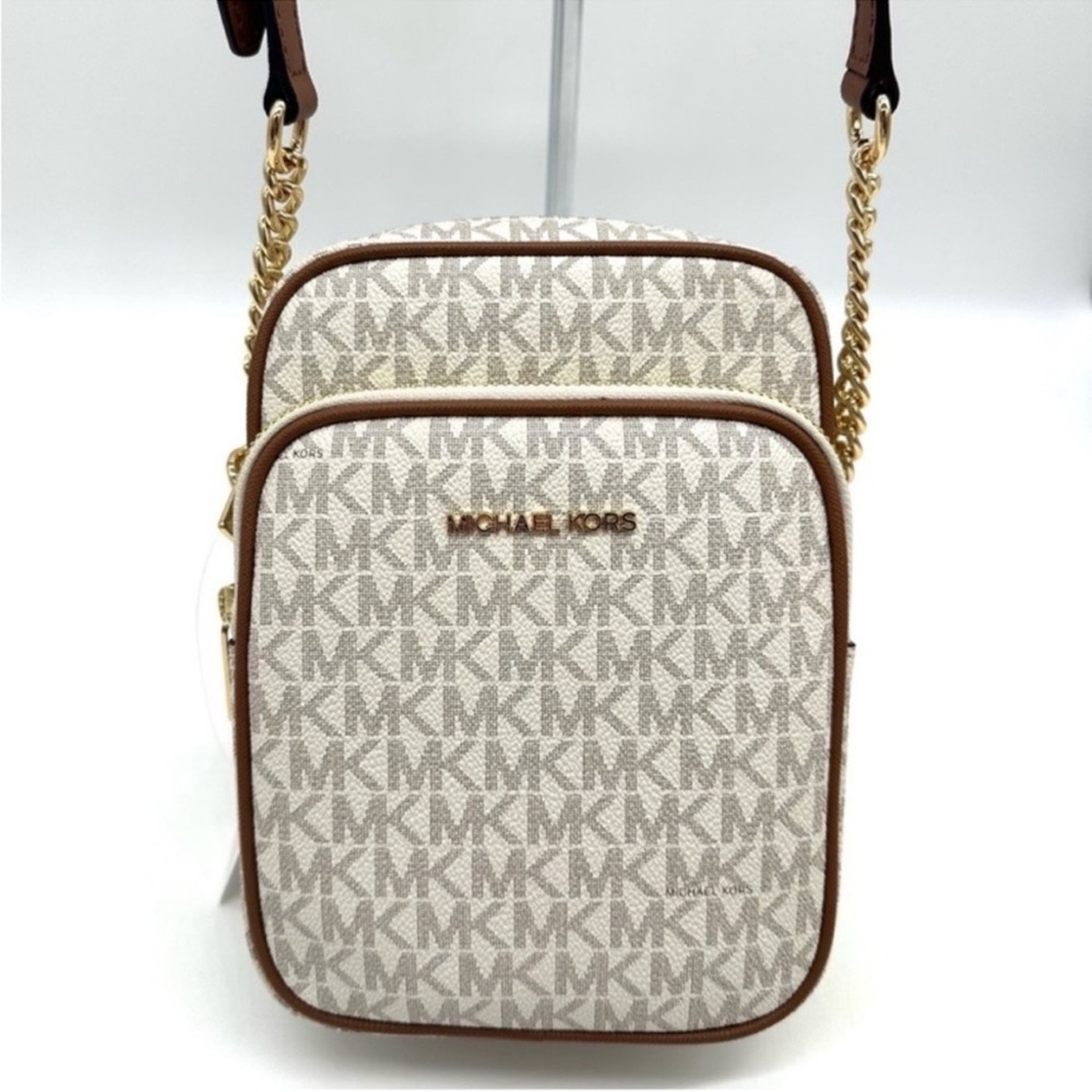 Michael Kors Medium NS Chain Xbody Bag Vanilla - Picture 2 of 10